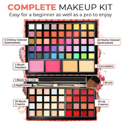 2-Tier Makeup for Teens 10-12 - Kids Makeup Kit for Girl, Real Washable Makeup for Teen Girls or Women - Non Toxic Makeup Gift Set 86 Colors Full Makeup Starter Kit for Teenagers