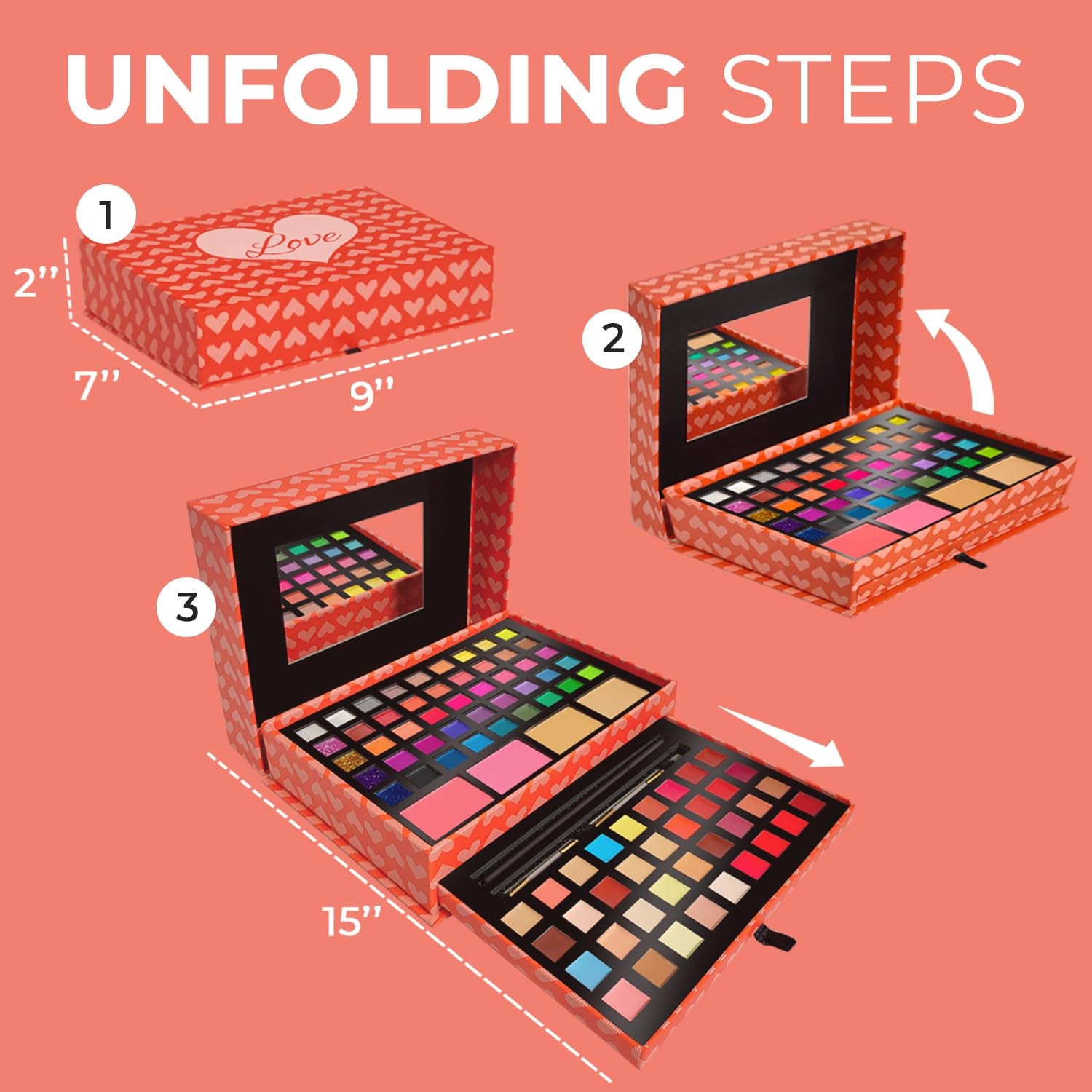 2-Tier Makeup for Teens 10-12 - Kids Makeup Kit for Girl, Real Washable Makeup for Teen Girls or Women - Non Toxic Makeup Gift Set 86 Colors Full Makeup Starter Kit for Teenagers