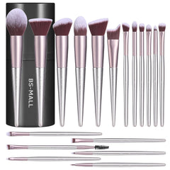 Makeup Brush Set 18 Pcs Premium Synthetic Foundation Powder Concealers Eye Shadows Blush Makeup Brushes with Black Case