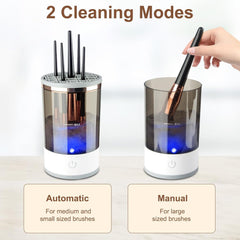 3 in 1 Electric Makeup Brush Cleaner, Automatic Cosmetic Brush Cleaner Machine with Makeup Brush Cleaning Mat, Portable Beauty Blender Cleaner Tools for All Size Makeup Brush